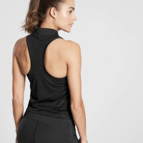 Athleta Hiit It Tank Top Mesh Chest High Neck - Picture 3 of 3